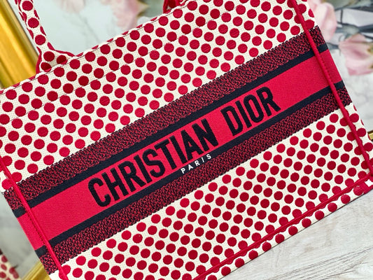 Dior Book Tote-小號36.5cm-刺繡波點