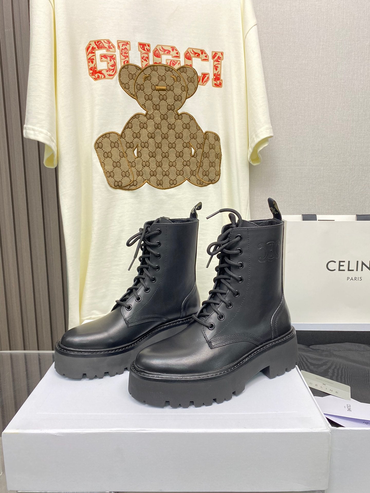 賽C家-繫帶厚底靴 跟高5cm (尺碼35-39，40訂製）