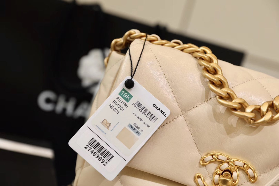 Chanel 19Bag-小號杏色