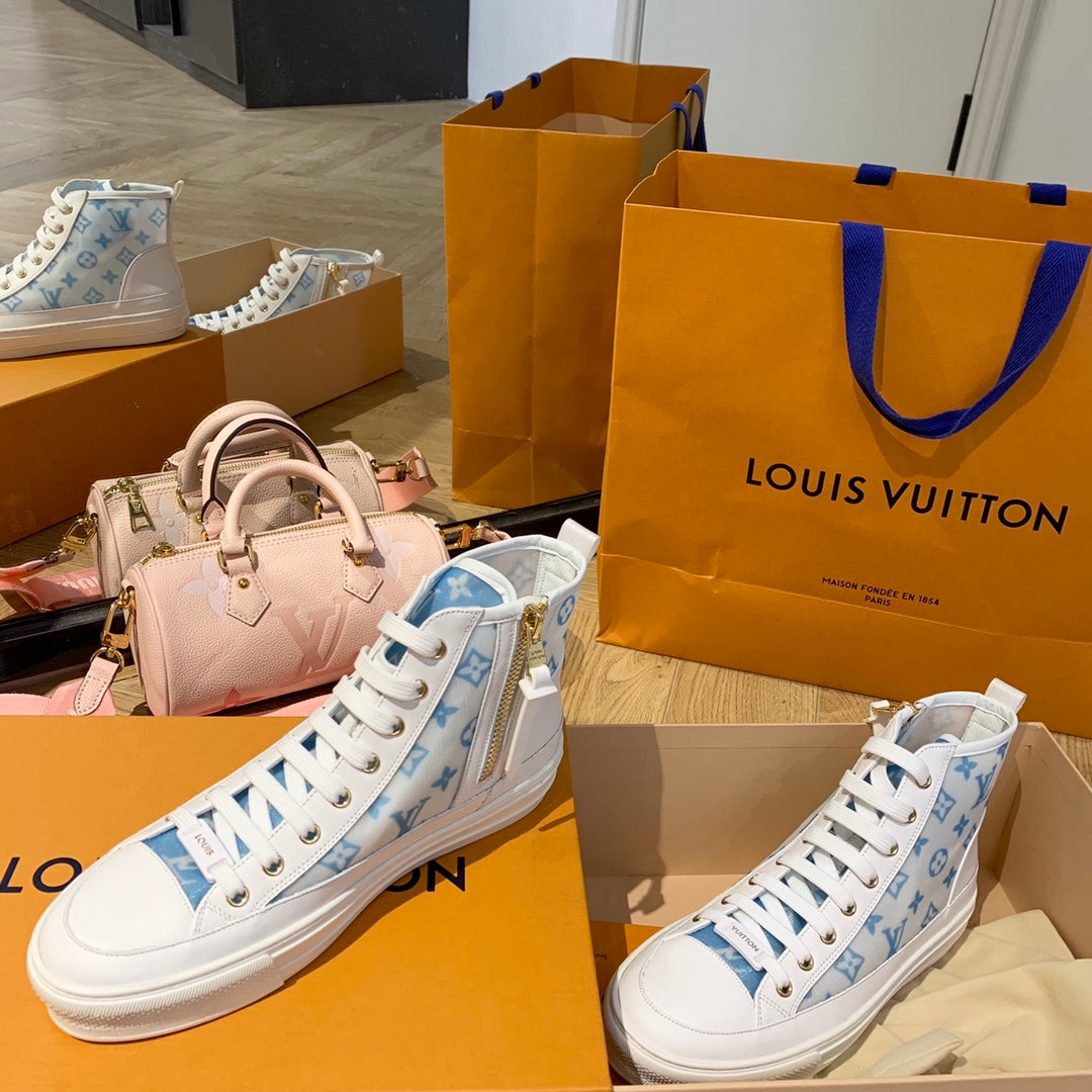 LV鞋-LV Charlie 2022春 高筒 藍色