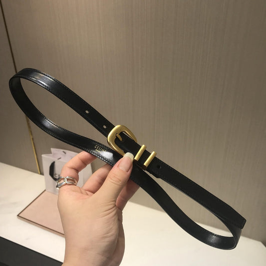 賽C家-黑色金扣皮帶-1.8cm
