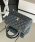 Chanel coco handle 小號-灰色香檳金扣