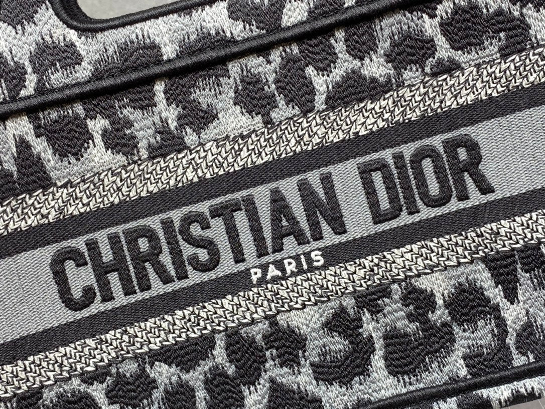 Dior Book Tote-Mini 23cm-黑色豹紋