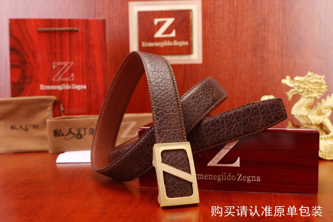 ERMENEGILDO ZEGNA-皮帶-3.4cm-男款
