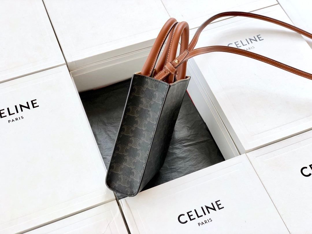 熱銷款 Celine Mini Cabas 棕色老花