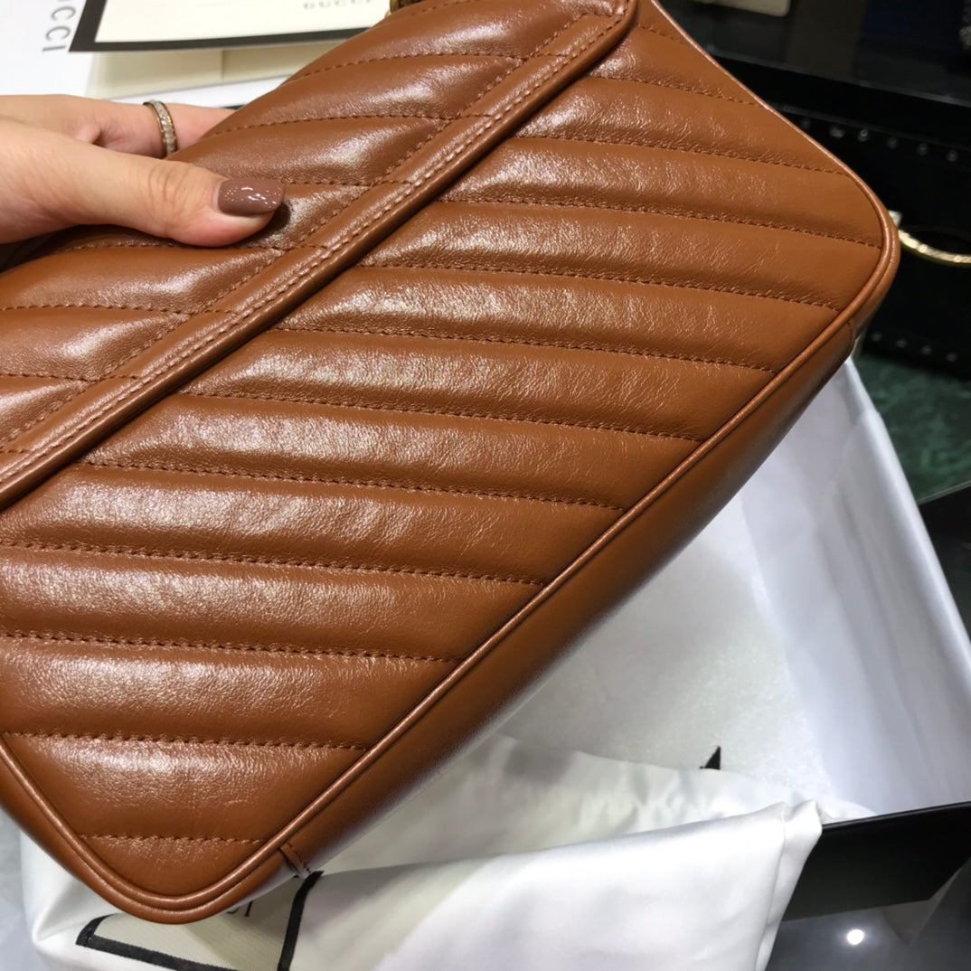 古G家-Marmont 中號焦糖色-26*15*7cm