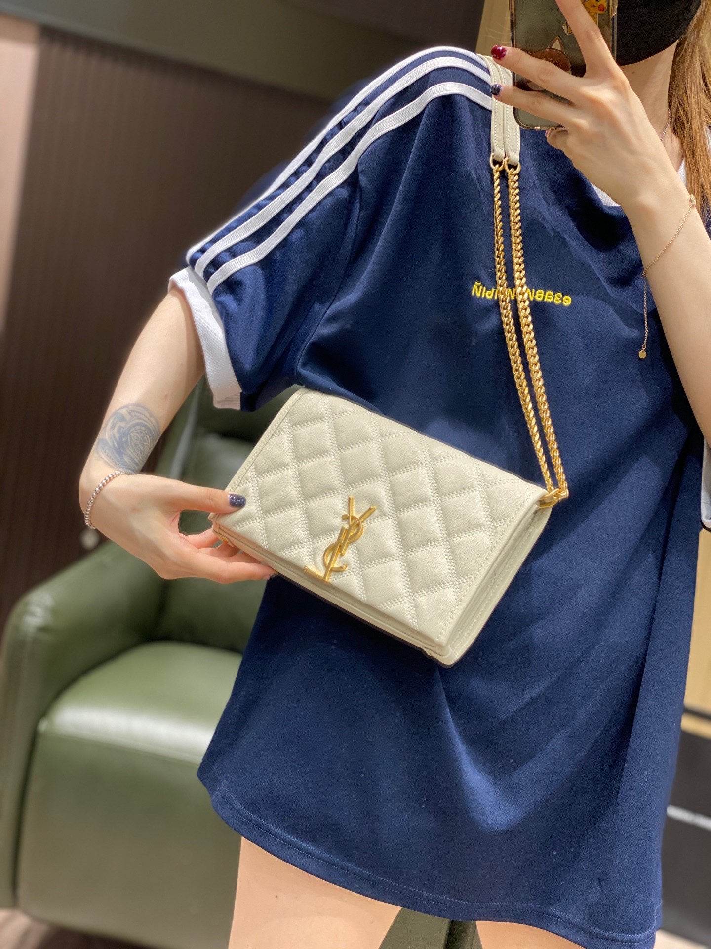 聖Y羅-Becky菱形絎縫小羊皮鏈條包