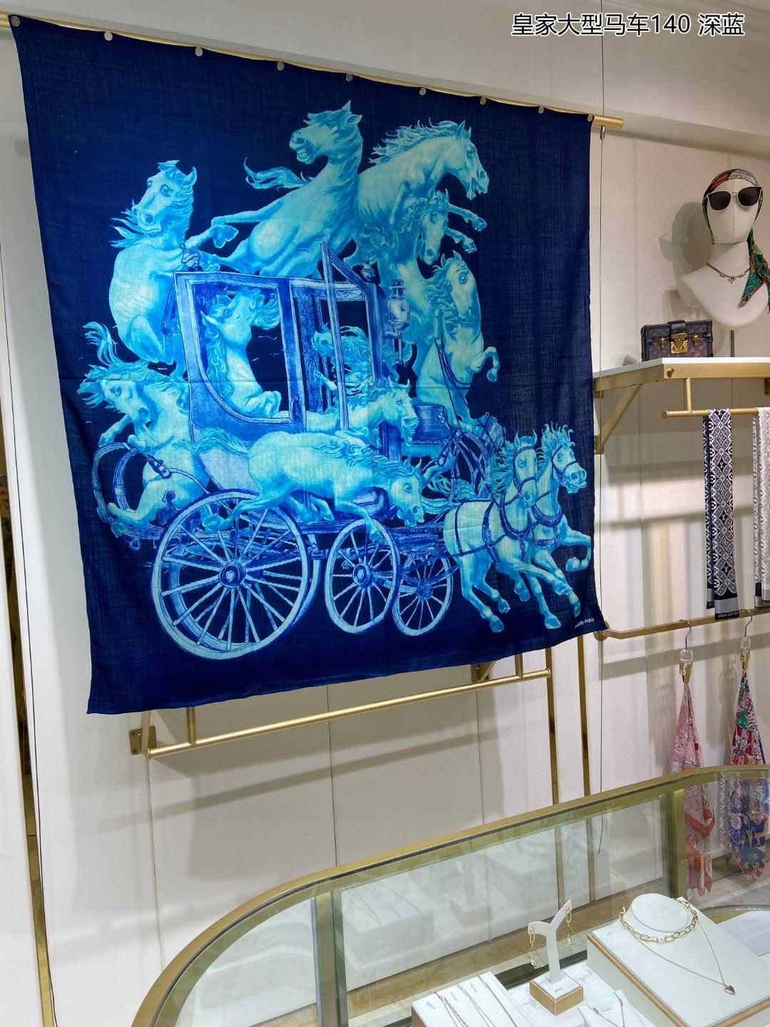 小愛款-皇家大型馬車圍巾 140*140cm 70%羊絨+30%真絲