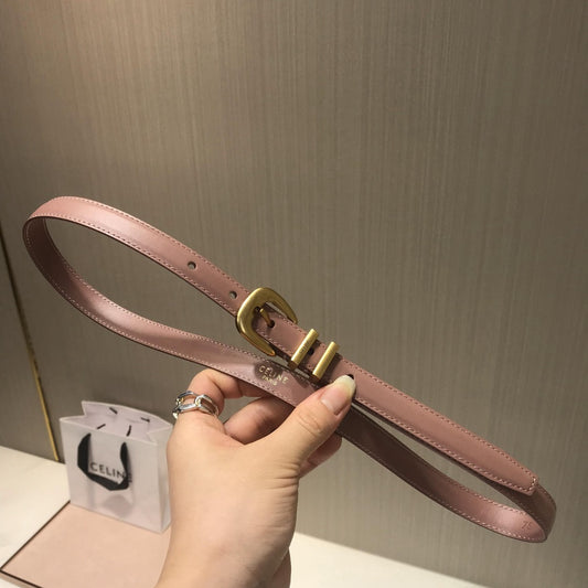 賽C家-粉色金扣皮帶-1.8cm
