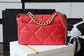 Chanel 19Bag-中號珊瑚紅