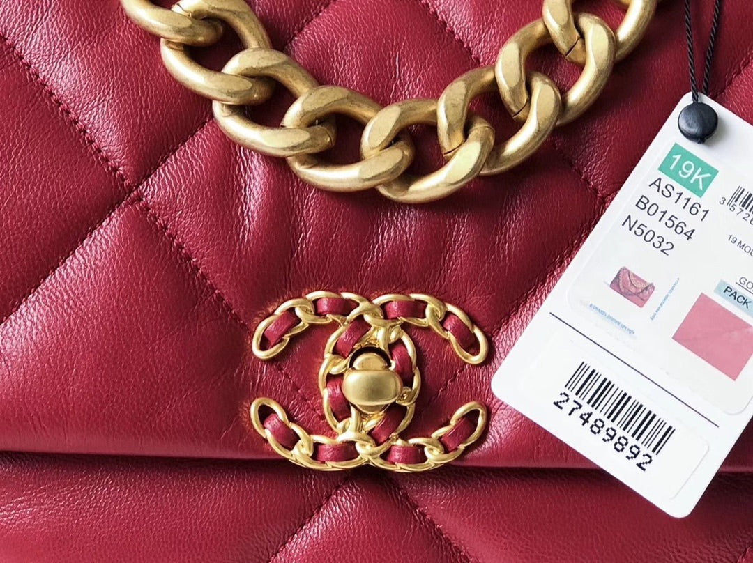 Chanel 19Bag-中號寶石紅