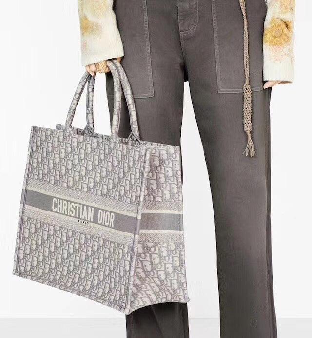 Dior Book Tote-大號41.5cm-灰色老花