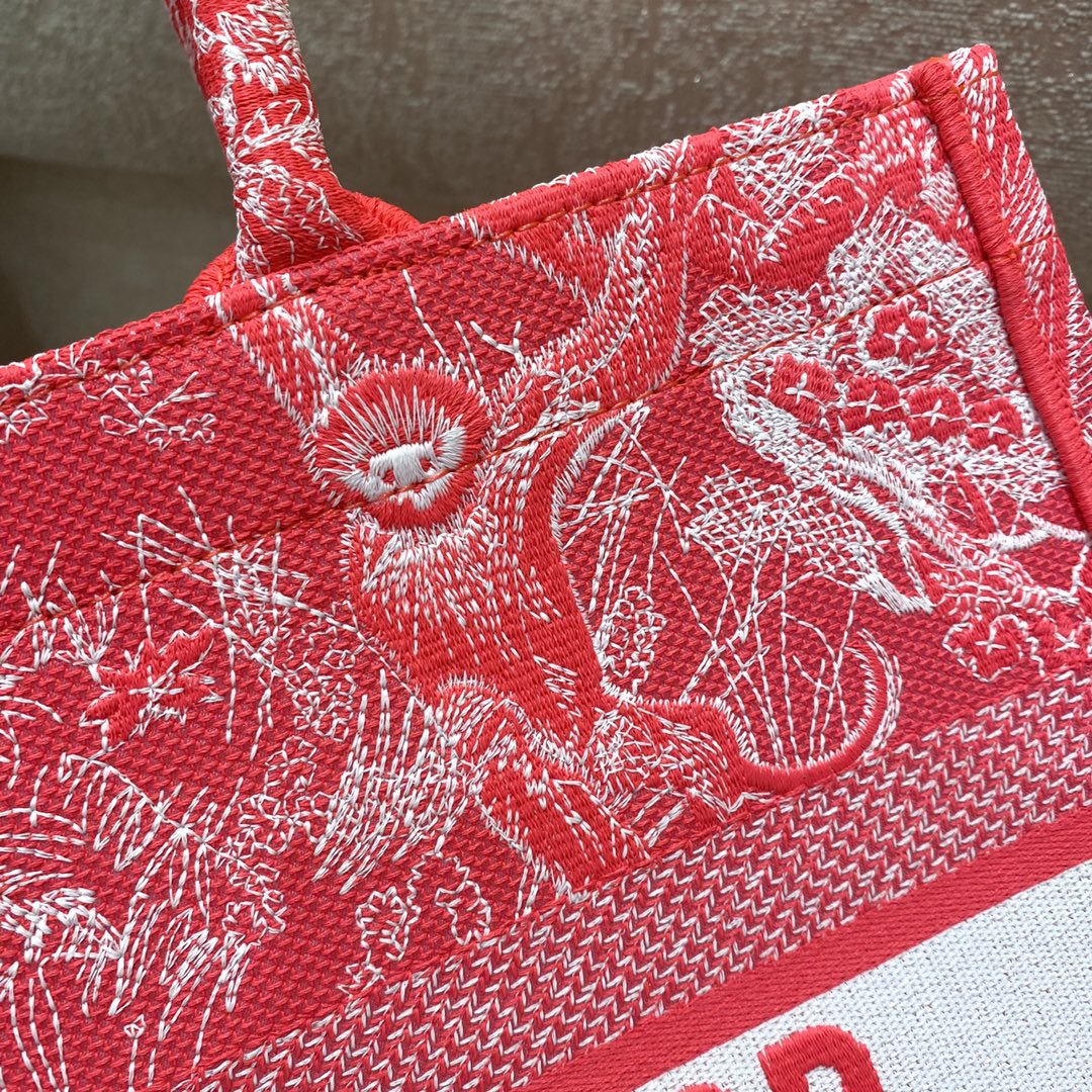 迪D家 Book Tote-中號36.5cm粉老虎
