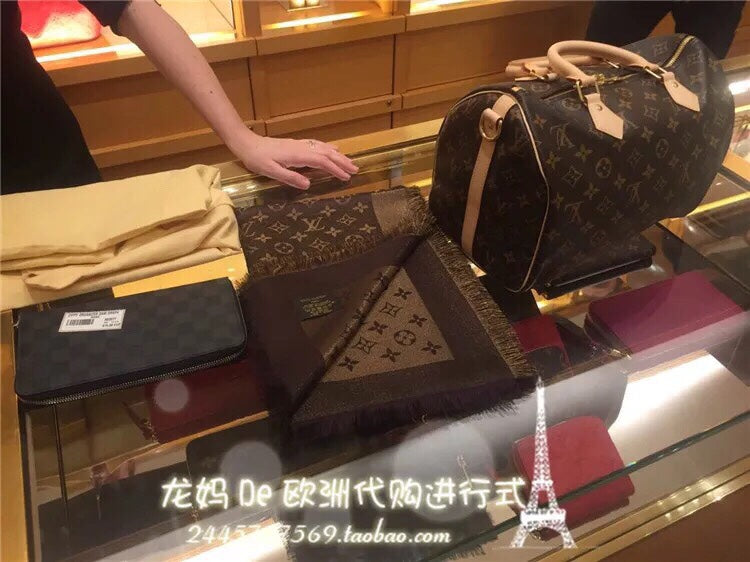 路L家-140cm真絲方巾-老花