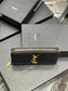 YSL 拉鍊長夾 黑色金扣