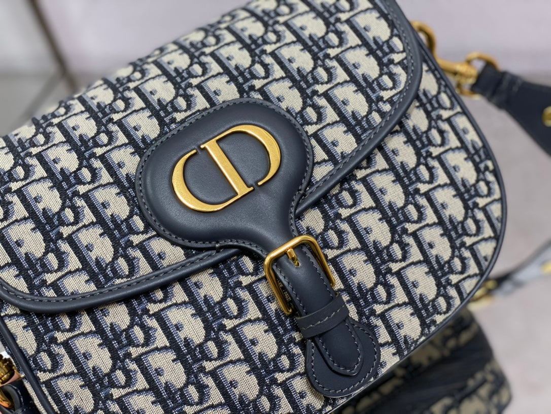 Dior-Bobby包 oblique系列秋冬 大號 經典藍布
