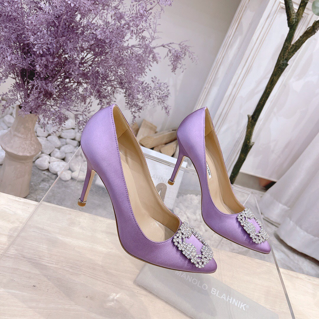 Manolo Blahnik-尖頭 高跟鞋 細跟鞋 紫色