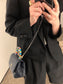 Chanel mini coco handle彩虹包-深藍色