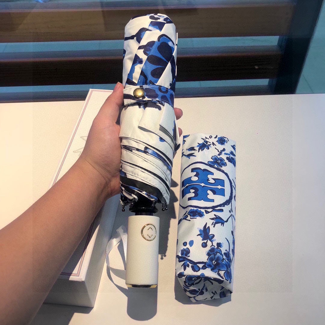 Tory Burch-三折雨傘-藍色