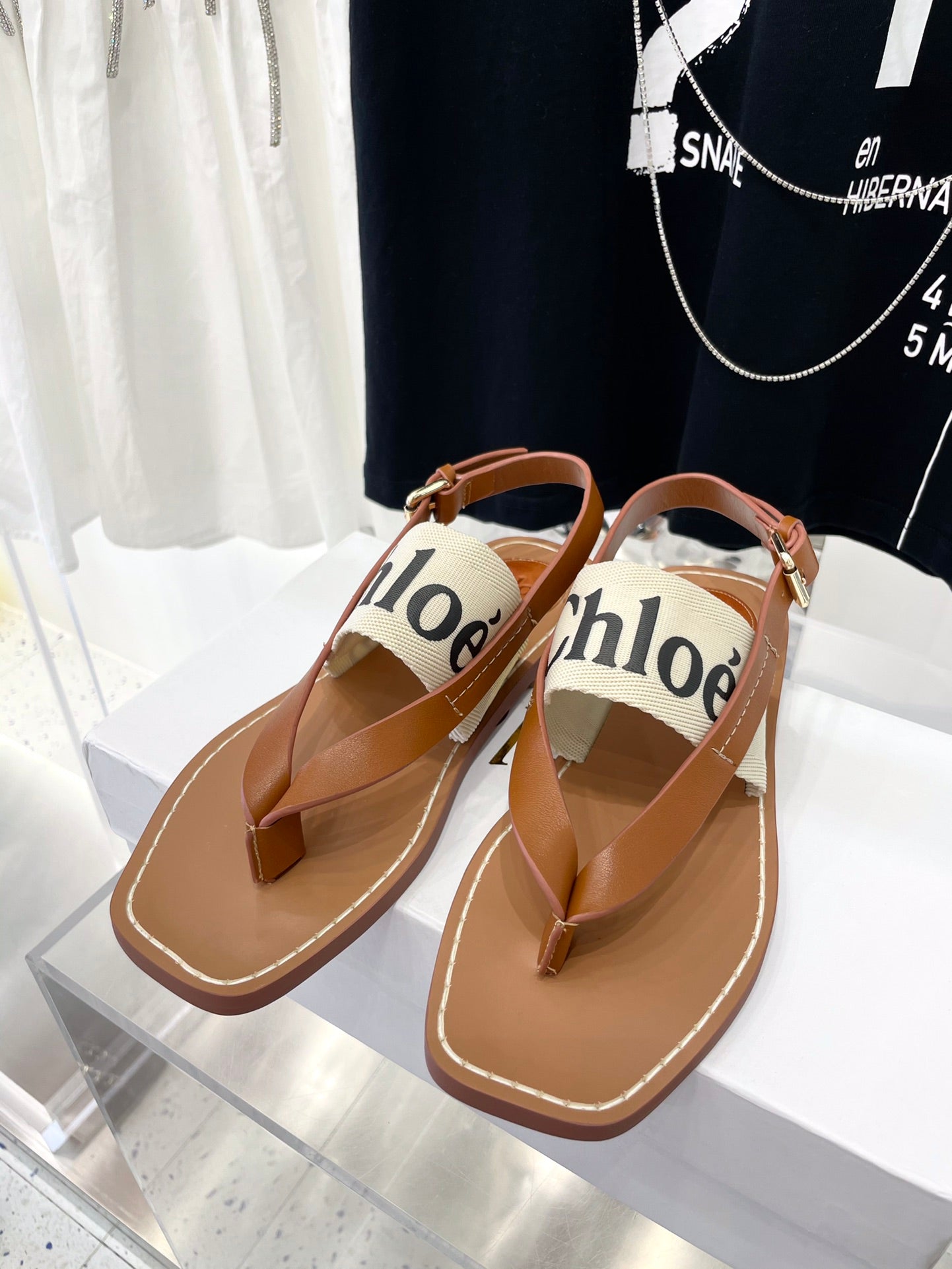 Chloe鞋-Chloe Woody Logo 涼鞋