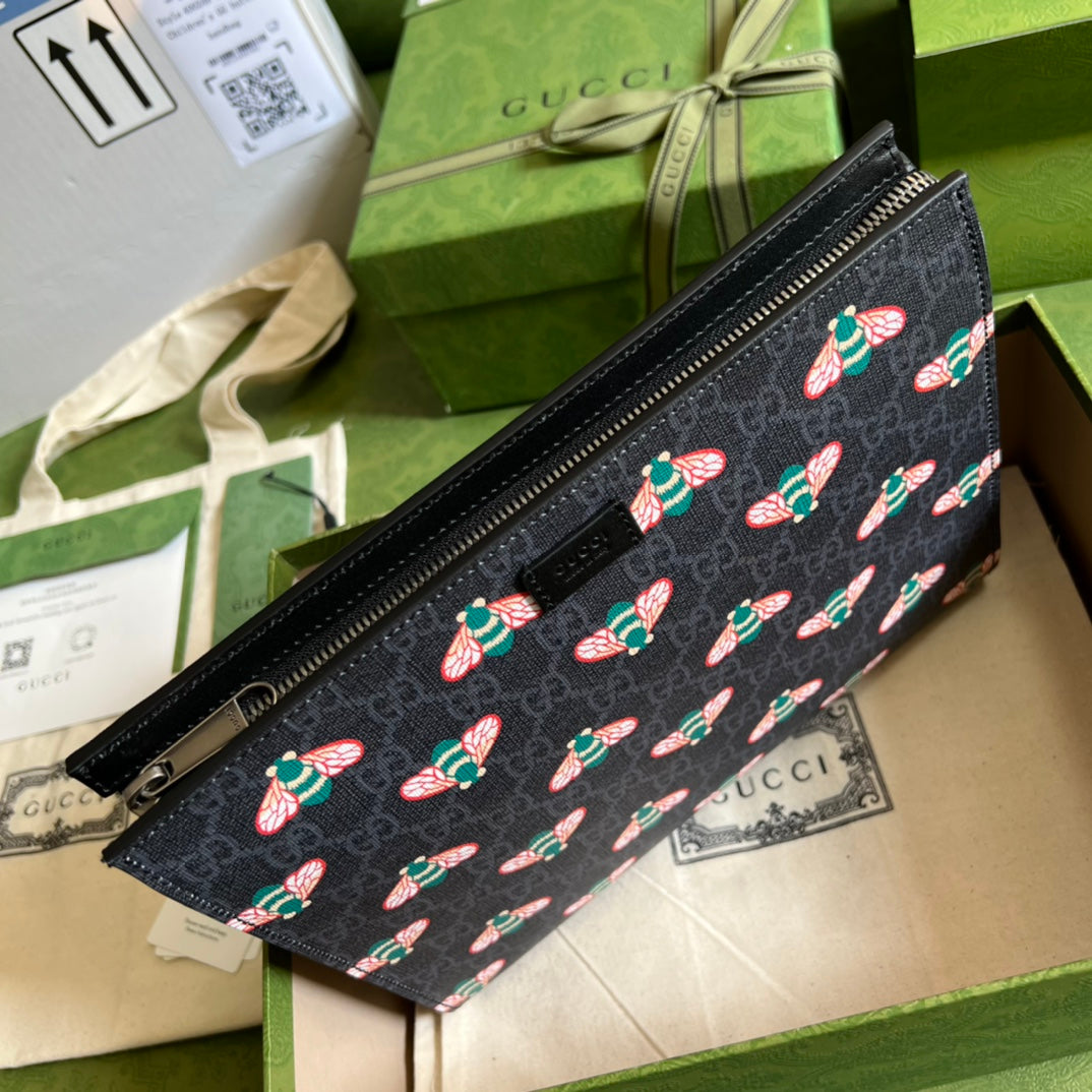 Gucci 黑色蜜蜂手拿包