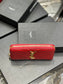 YSL 拉鍊長夾 紅色金扣