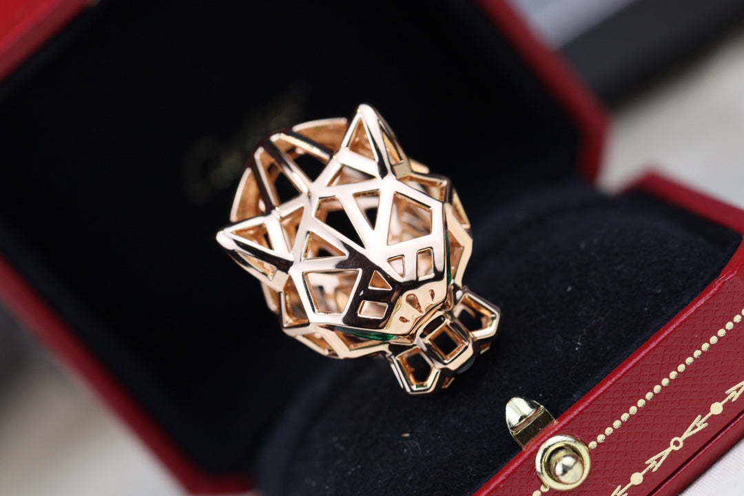 Cartier 美洲豹戒指-男女同款-玫瑰金