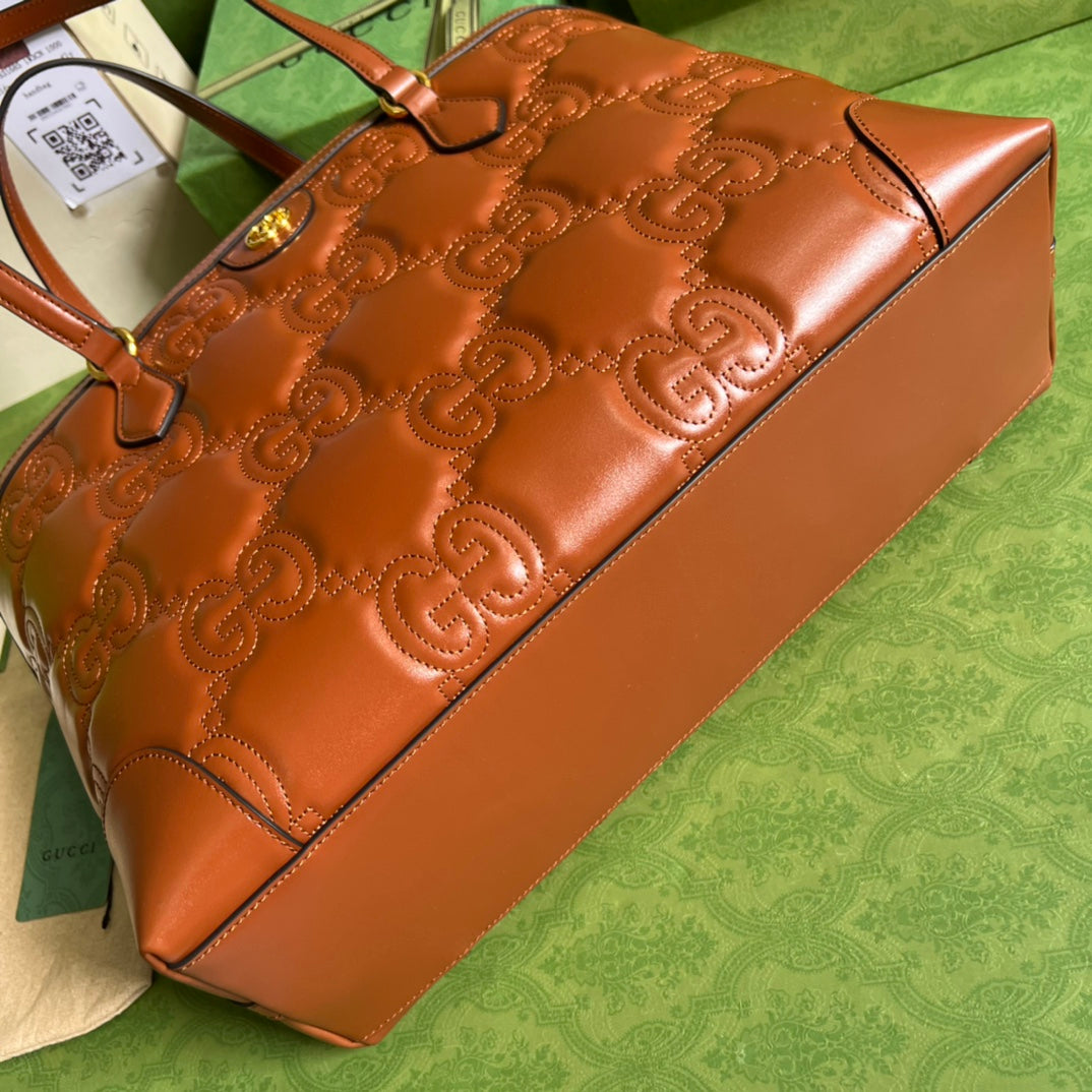 古G家-Ophidia 中號托特包 32x28x14cm 焦糖色