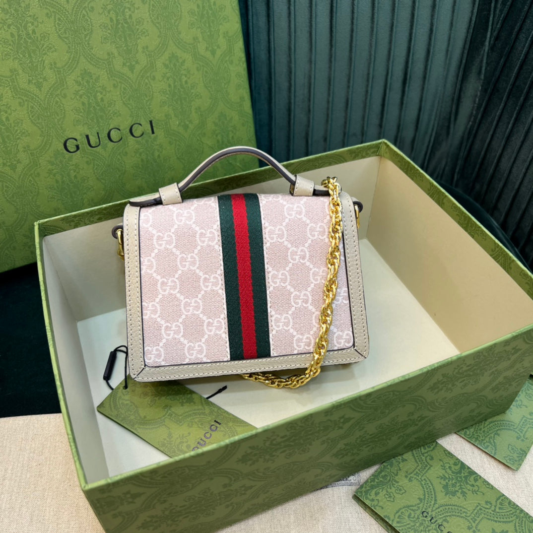 古G家-Ophidia 迷你手提斜挎包 17.5x13x6cm 燕麥粉