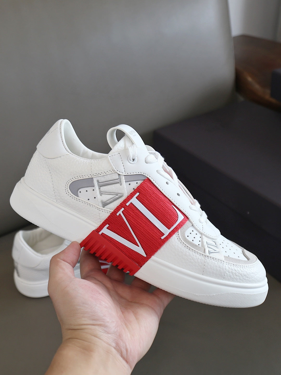 Val-板鞋 休閒鞋 白紅色