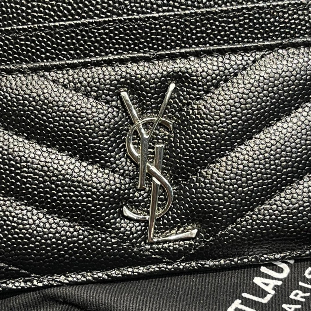 YSL卡包_黑色銀扣
