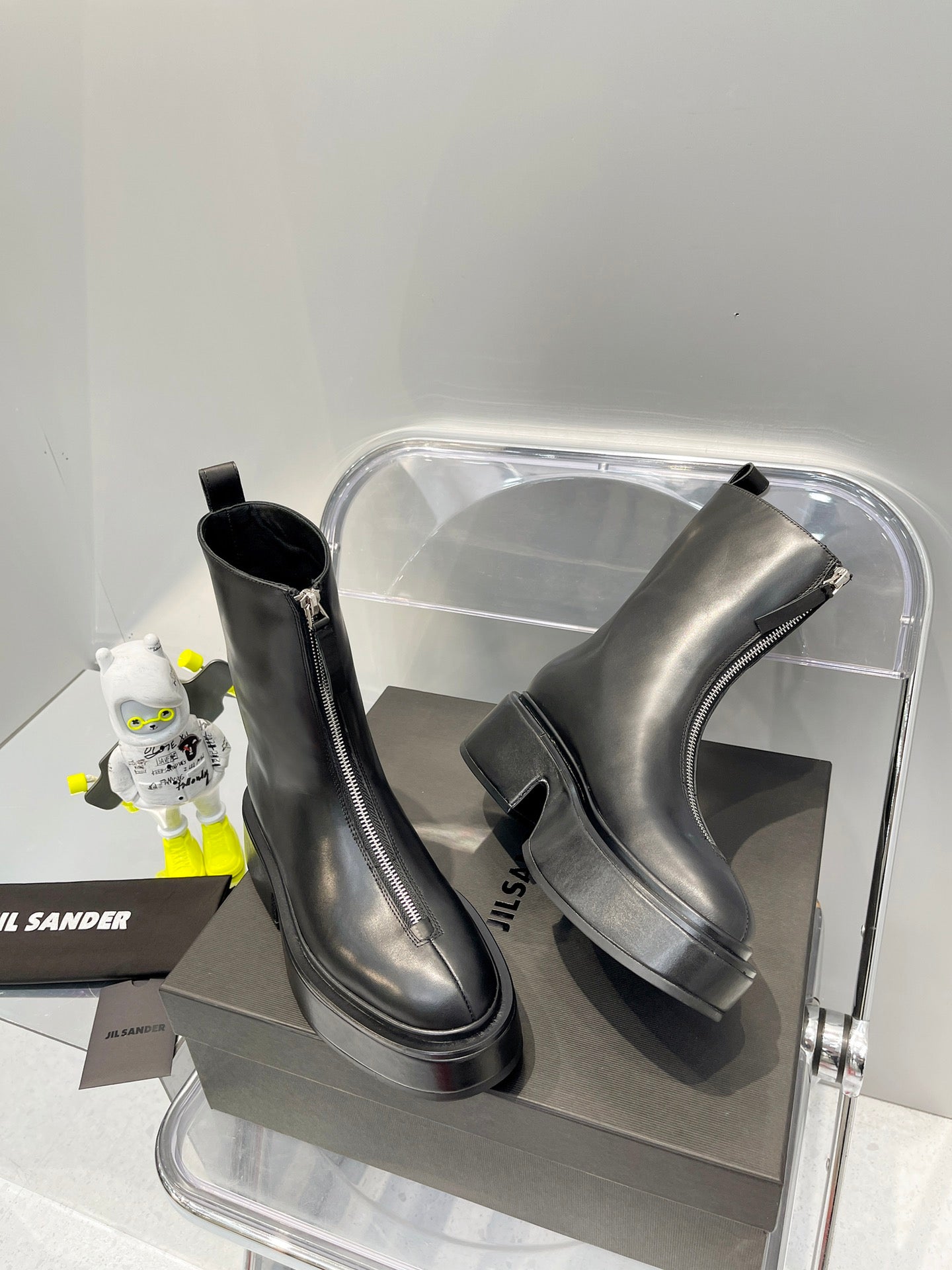 Jil sander-2022秋冬新款 前拉鍊厚底靴