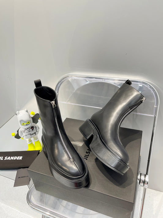 Jil sander-2022秋冬新款 前拉鍊厚底靴