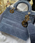 Dior Lady D-Lite手袋-24cm-丹寧藍