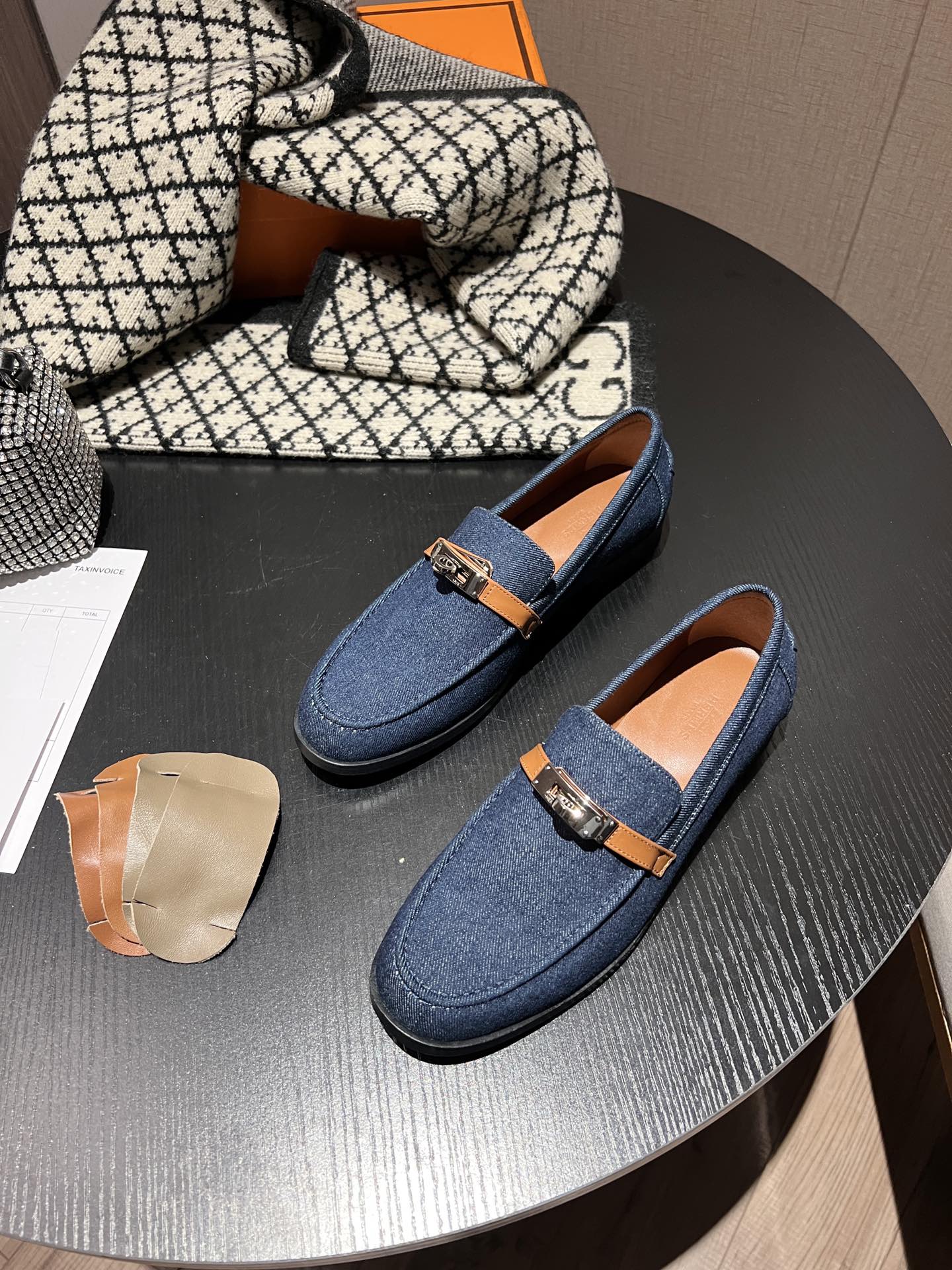 小愛款-早春新款 mini Kelly扣穆勒鞋 藍色