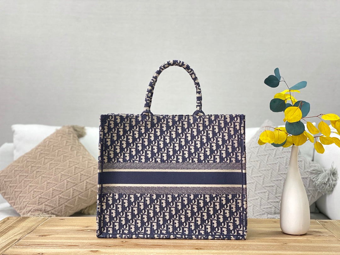 Dior Book Tote-大號41.5cm-深藍老花
