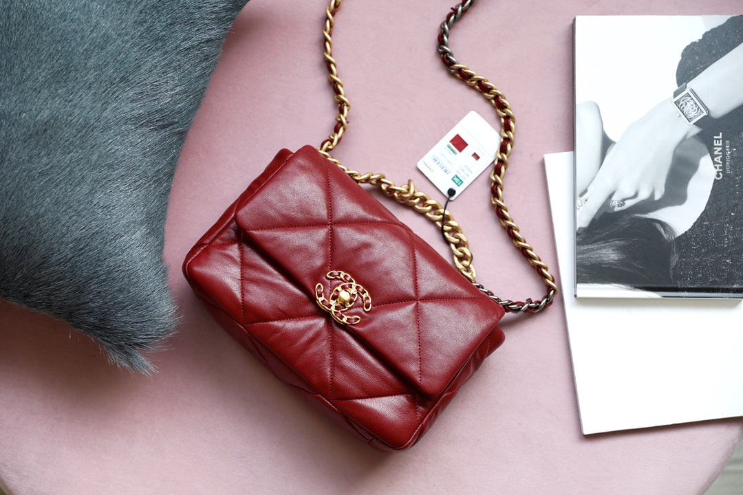 Chanel 19Bag-小號棗紅色