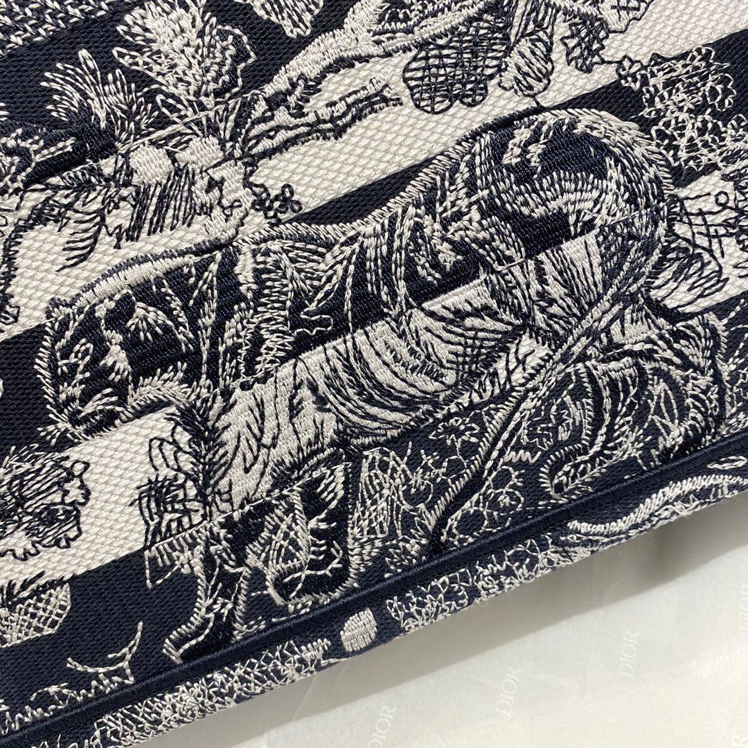 迪D家 Book Tote-大號41.5cm-黑色老虎