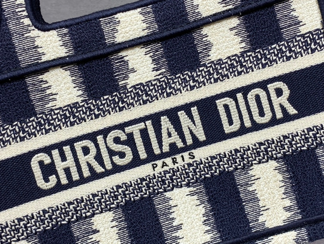 Dior Book Tote-Mini 23cm-深藍色條紋