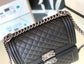 Chanel Leboy 25-黑色胎牛皮-復古銀扣