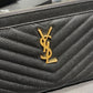 YSL 拉鍊手拿包 扁長夾 黑色金扣