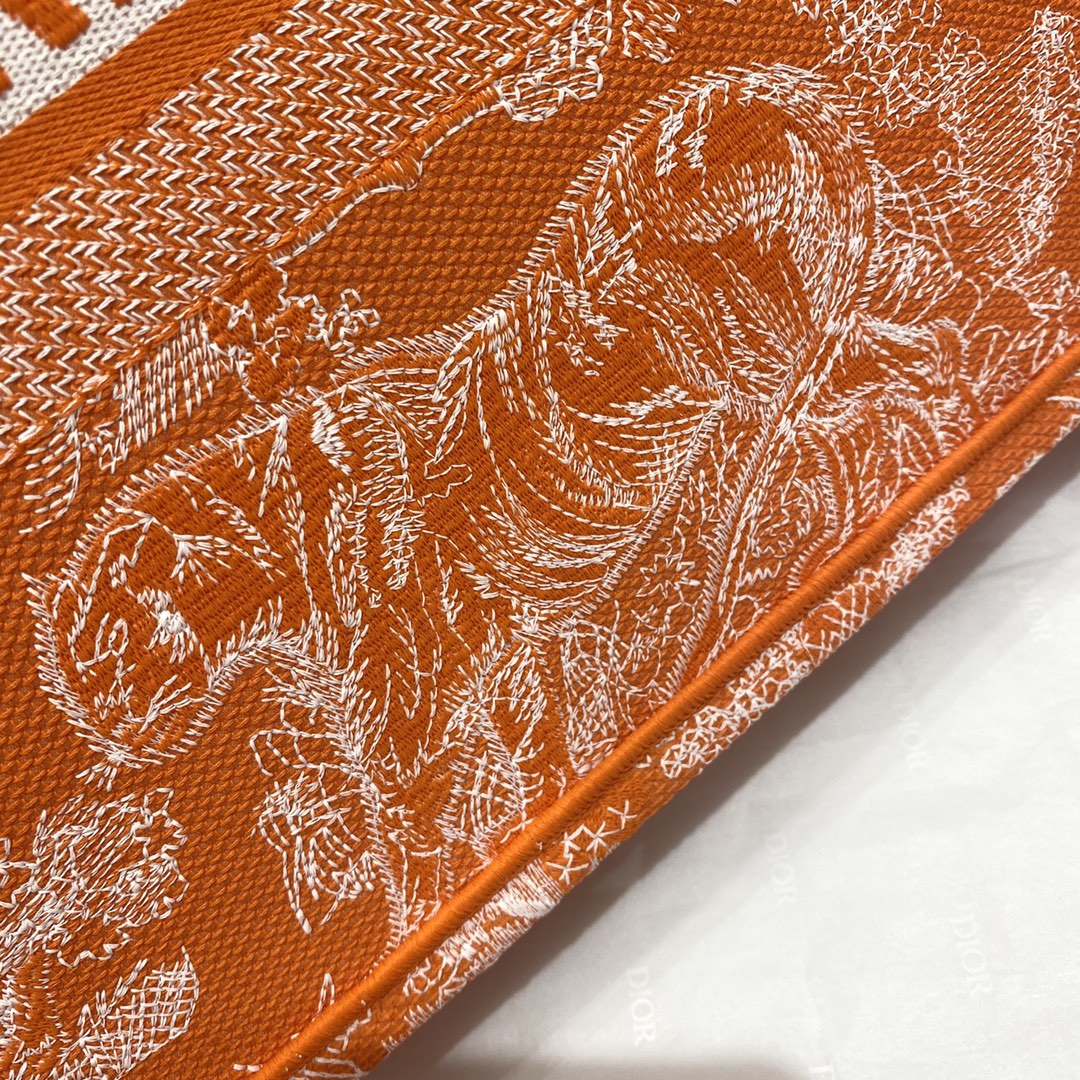 迪D家 Book Tote-中號36.5cm橘老虎