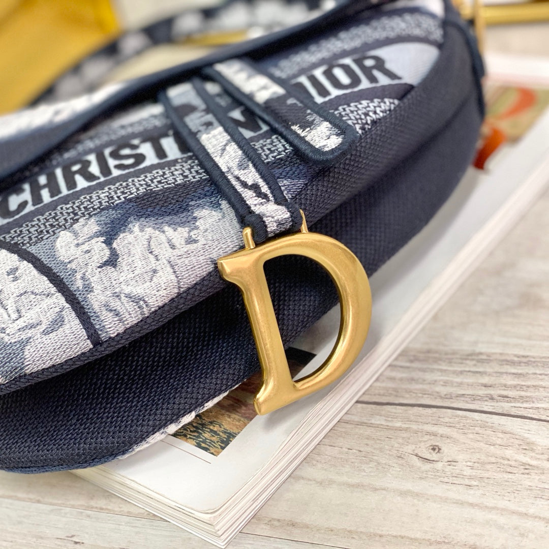 Dior Saddle 馬鞍包-刺繡圖騰-25cm