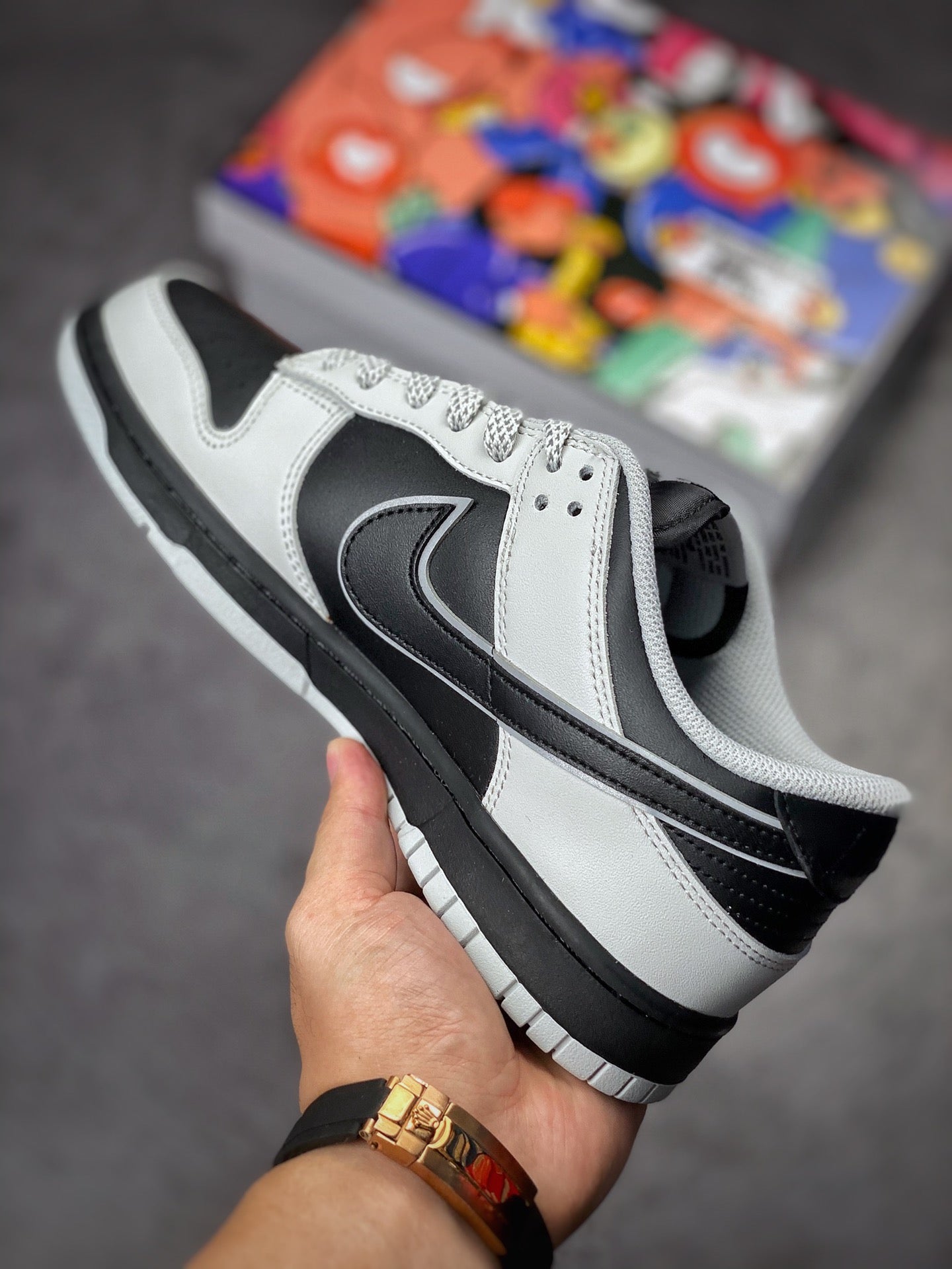 N1KE-Dunk Low 男女同款 灰貓反光