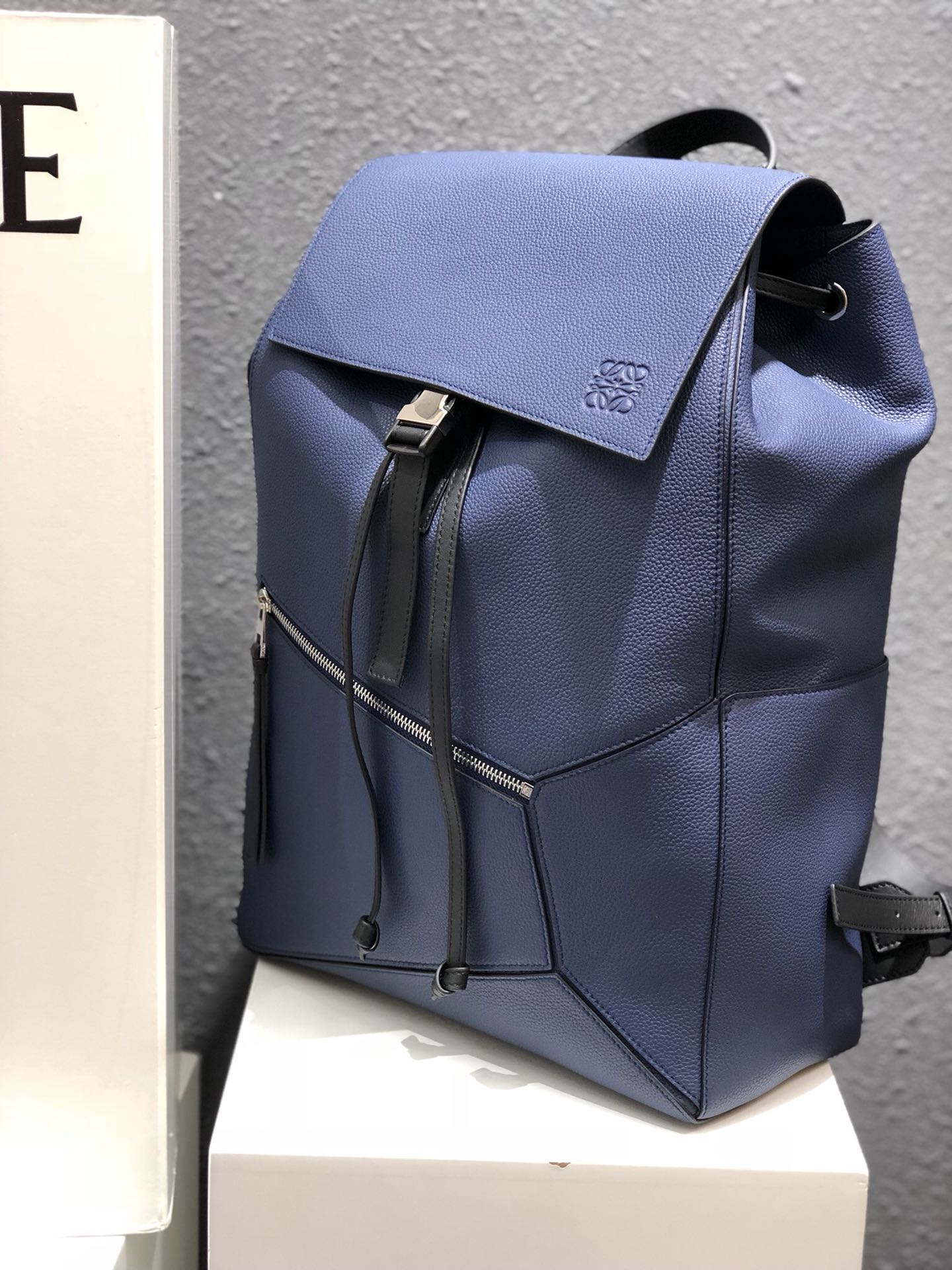 Loe-Puzzle Backpack 後背包 藍色