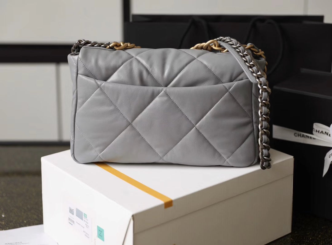 Chanel 19Bag-中號灰色