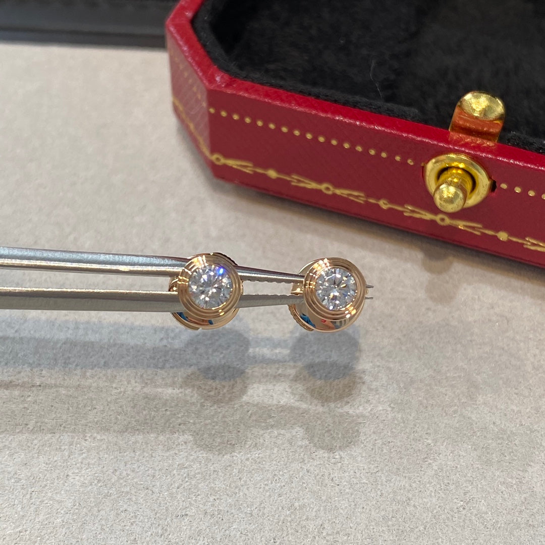 Cartier 20分單鑽耳環