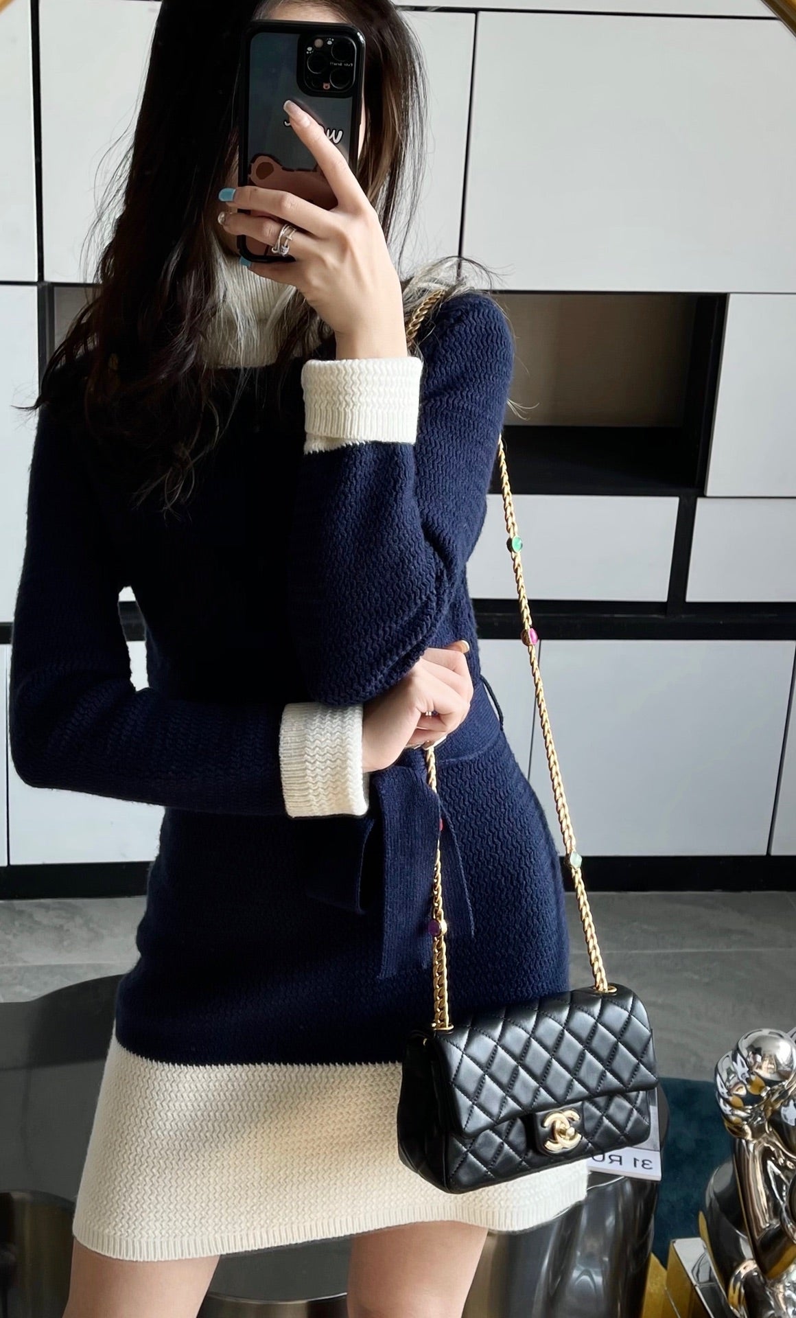 Chanel 寶石鏈條CF口蓋包