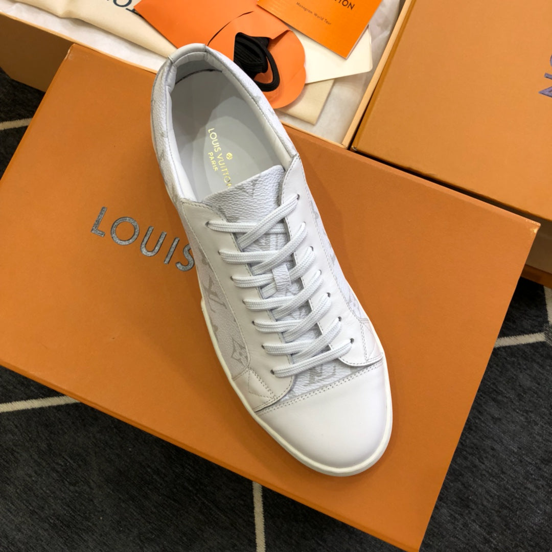 Lou-板鞋 休閒鞋 老花紋白色