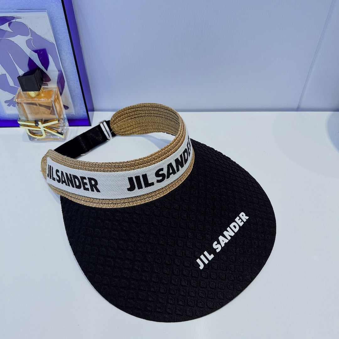 JIL SANDER 織帶拼接防曬帽